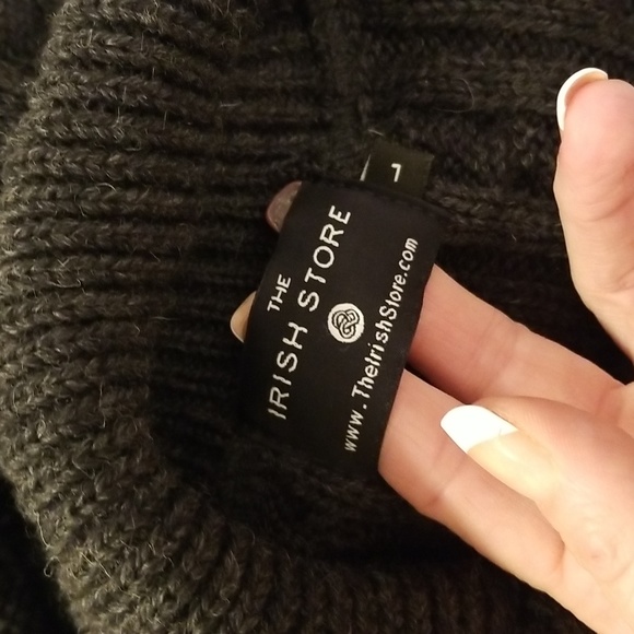 The Irish Store charcoal gray cable knit merino wool fit and flare dress 10 12 L - Picture 5 of 7